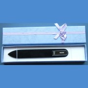 BOHEMIA Swarovski glass nail file – middle size 140/2mm, letter - "V" ALPHABET Swarovski