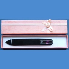 BOHEMIA Swarovski glass nail file – middle size 140/2mm, letter - "N" ALPHABET Swarovski