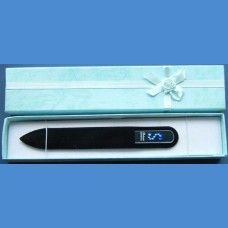 BOHEMIA Swarovski glass nail file – middle size 140/2mm, letter - "S" ALPHABET Swarovski