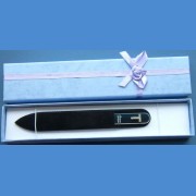 BOHEMIA Swarovski glass nail file – middle size 140/2mm, letter - "V" ALPHABET Swarovski