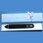 BOHEMIA Swarovski glass nail file – middle size 140/2mm, letter - "V" ALPHABET Swarovski