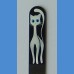 Painted glass nail file, middle size 140/2 mm, Cat pattern 2 Painted nail files