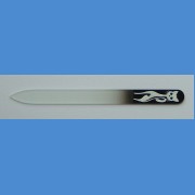 BOHEMIA Exclusive painted glass nail file, middle size 140/2 mm, sample No.7 Painted nail files