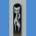 Painted glass nail file, middle size 140/2 mm, Cat pattern 7 Painted nail files