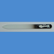 BOHEMIA Exclusive painted glass nail file, middle size 140/2 mm, sample No.3 Painted nail files