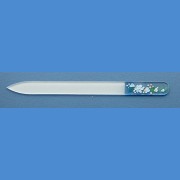 BOHEMIA Exclusive painted glass nail file, middle size 140/2 mm, sample No.4 Painted nail files
