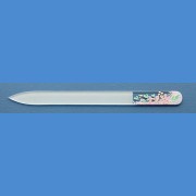 Painted glass nail file, middle size 140/2 mm, Cat pattern 2 Painted nail files