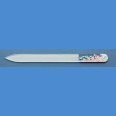 BOHEMIA Exclusive painted glass nail file, middle size 140/2 mm, sample No.7 Painted nail files