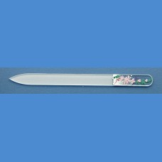 BOHEMIA Exclusive painted glass nail file, middle size 140/2 mm, sample No.9 Painted nail files