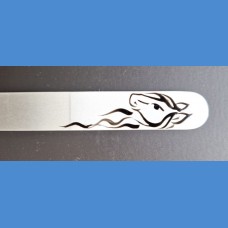 Painted glass nail file, middle size 140/2 mm, Horse pattern 10 Painted nail files