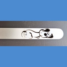 Painted glass nail file, middle size 140/2 mm, Dog pattern 4 Painted nail files