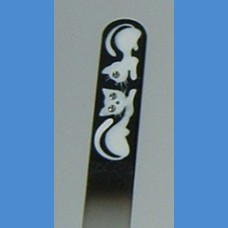 Exclusive glass file painted medium 140 / 2mm Cat pattern 1 Swarovski Painted nail files Swarovski