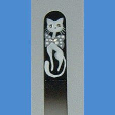 Exclusive glass file painted medium 140 / 2mm Cat pattern 5 Swarovski Painted nail files Swarovski
