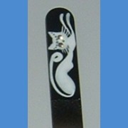 Exkluzívny sklenený pilnik maľovaný stredný 140/2mm Mačka vzor 7 Swarovski Maľované Swarovski