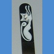 BOHEMIA Exclusive painted glass nail file, middle size 140/2 mm, sample No.3 Painted nail files