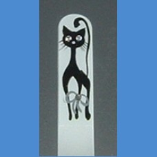 Exclusive glass file painted medium 140 / 2mm Cat pattern 6 Swarovski Painted nail files Swarovski
