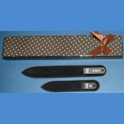 BOHEMIA Glass nail file - middle for men size 140/2 mm - double colour For men