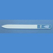 BOHEMIA sklenený pilník pieskovaný Swarovski stredný 140/2mm  vzor golfista Pieskované Swarovski