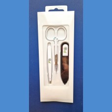 Gift set Swarovski Scissors+Tweezers+File White Tweezers and sets